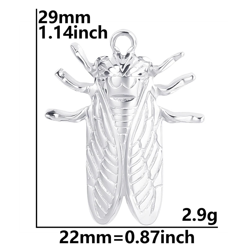 10PCS Ancient Egyptian Scarab Beetle Pendants Charms Stainless Steel Dragonfly Butterfly Pendant for Jewelry Making DIY Necklace