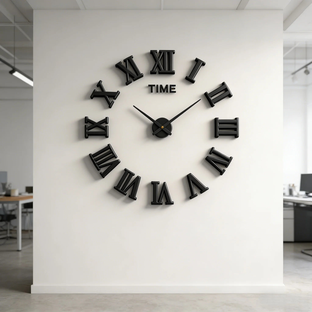 2D/3D Large Roman Numeral Acrylic Mirror Wall Clock Sticker Fashion DIY Quartz Clocks Watch Home Decoration Living Room Stickers