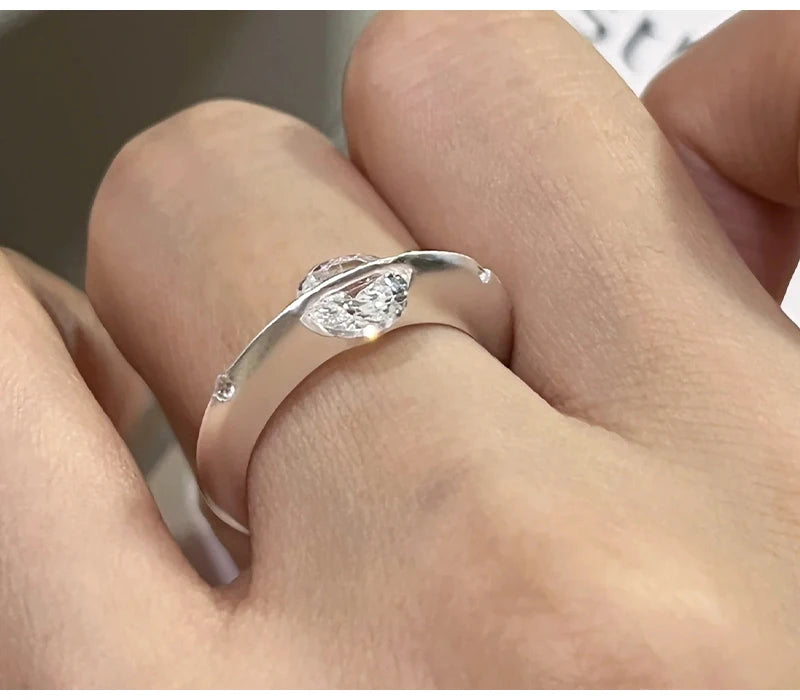 So-Bling 925 Sterling Silver Moissanite Rings Rotating Universe Star Ring with White Gold Plated Lab Diamond Eternity Band Rings