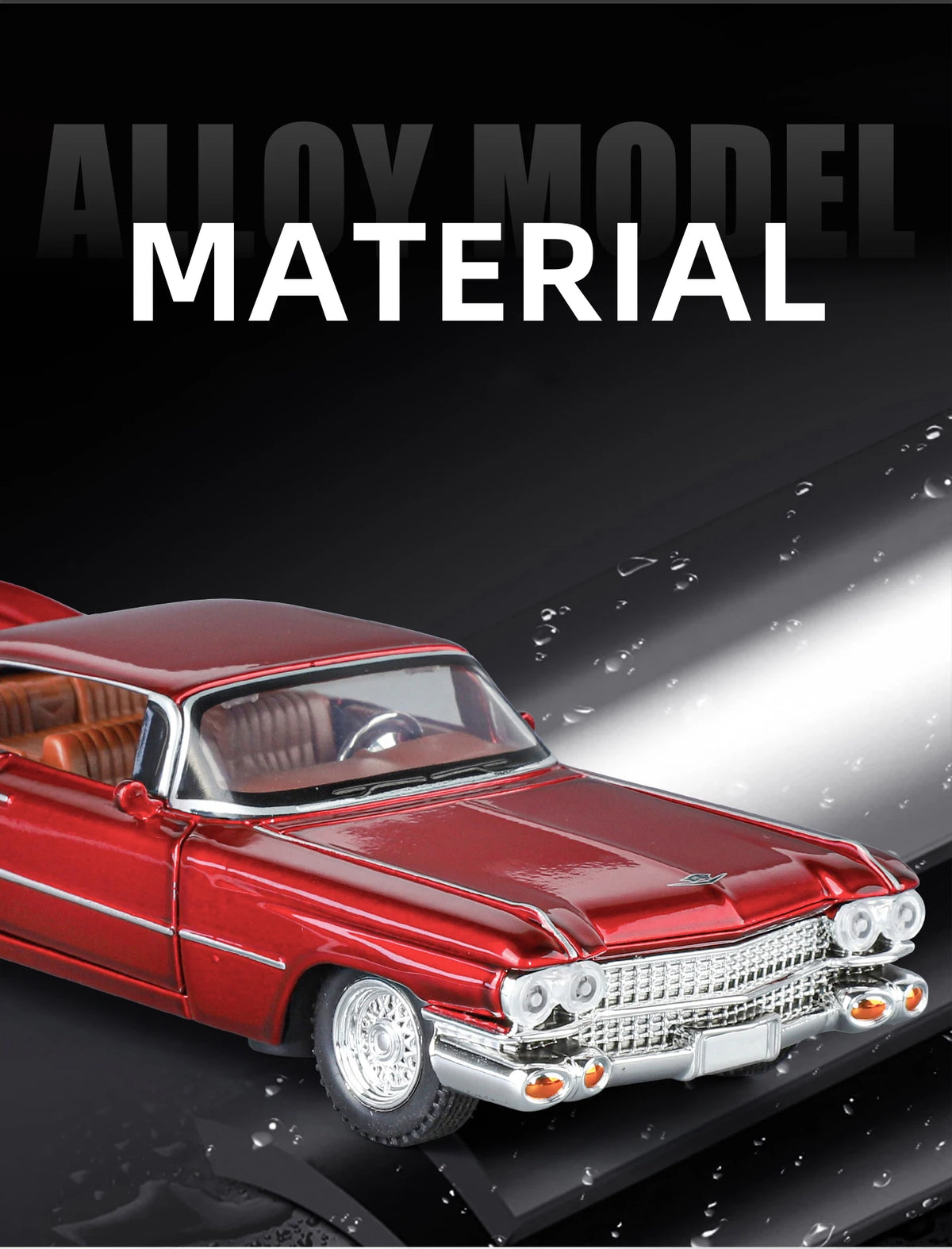 1:32 Cadillac Eldorado Biarritz Classic Retro Car Alloy Metal Diecast Model Car With Sound And Light Pull Back Collection Hobby