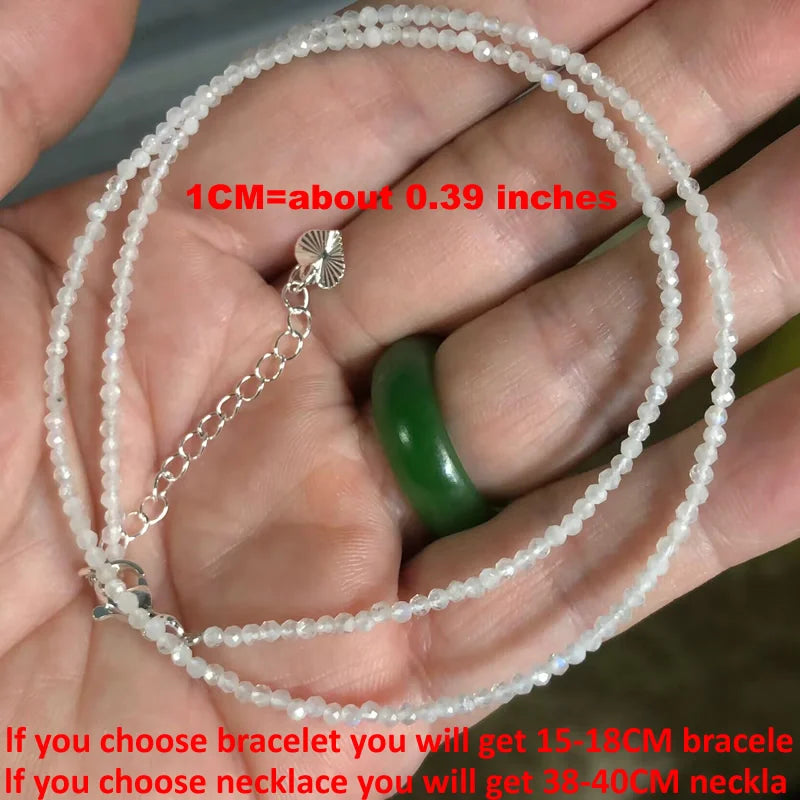 Natural Semi-precious Stone Necklaces for Women and Men Cut Angle 2mm Beads Crystal Necklace Bracelet Gem Zircon Agate Jewelry