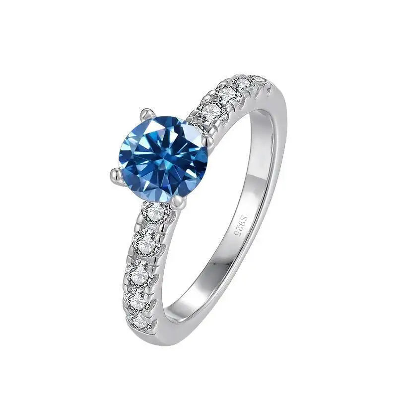 1.0 Carat Simple Design Moissanite Ring with 4 Claw S925 Sterling Silver Women's Engagement Band Fashion Fine Jewelry Gift