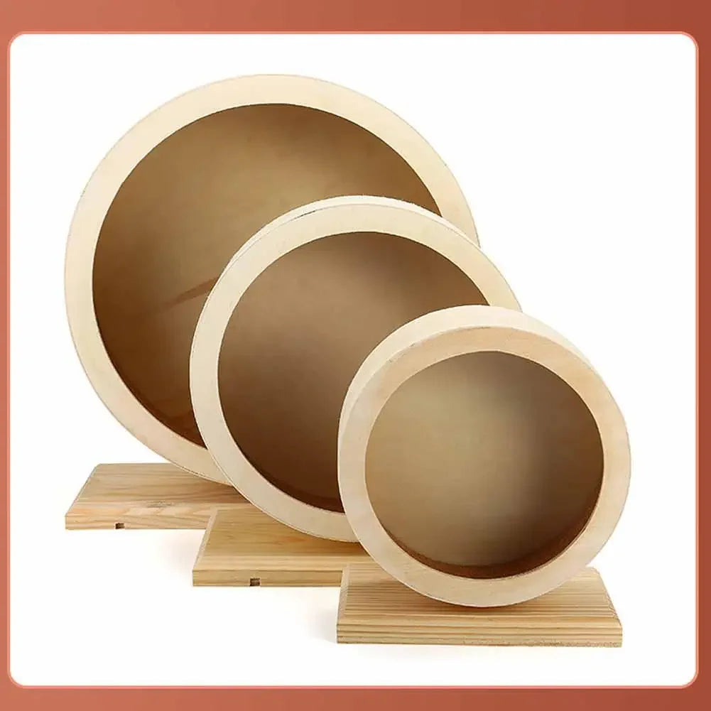 Mute Wooden Hamster Silent Running Wheel With Cork Pad Bracket