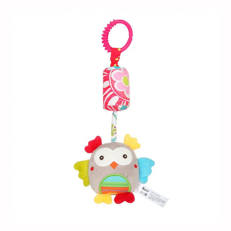 Baby Sensory Hanging Rattles Soft Learning Toy Plush Animals Stroller Infant Car Bed Crib with Teether for Babies Toddlers