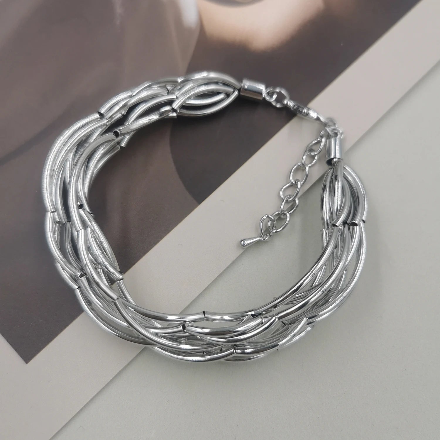 STRATHSPEY Fashion New Long Irregular Copper Tube Necklace For Women Statement Chunky Multi Lay Jewelry