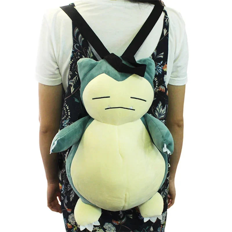 Pokemon Cartoon Snorlax Plush Backpack Kawaii Doll Plush Bag Cosplay Props Christmas Gifts Kids Schoolbag