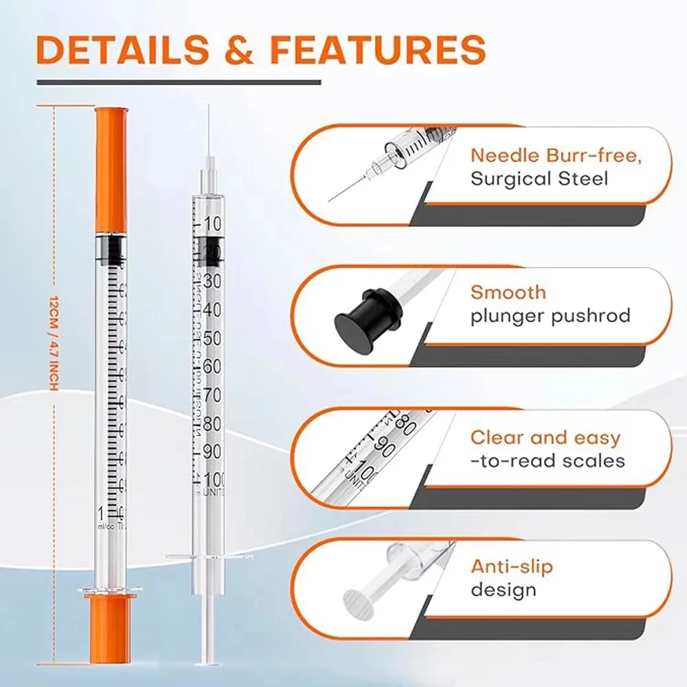 Individually Packaged Disposable Plastic Veterinary Syringes With Needles Manual Push Type For Laboratory Pets PigsFarm Animals