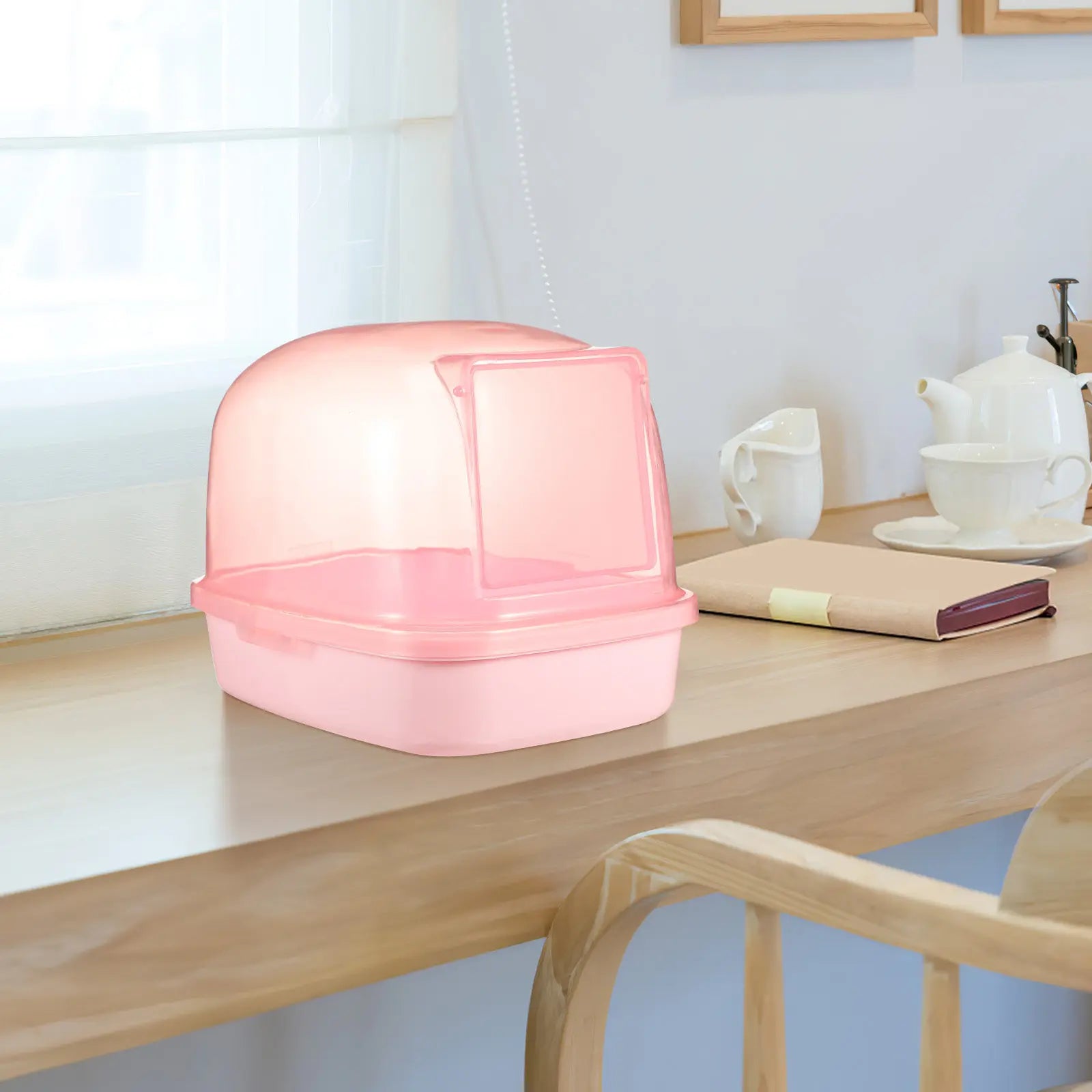 Plastic Hamster Sand Bath Box Sturdy Transparent Bath Basin for Small Pets Chinchilla Gerbil Guinea Pig Indoor Cage Accessory
