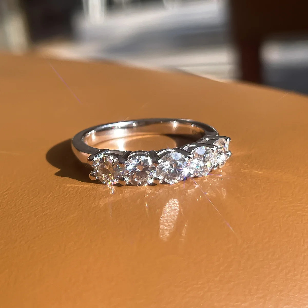TY 0.7CT 3mm Gemstone Moissanite Rings for Women S925 Silver Matching Wedding Diamonds Band Stackable Ring White Gold Gift