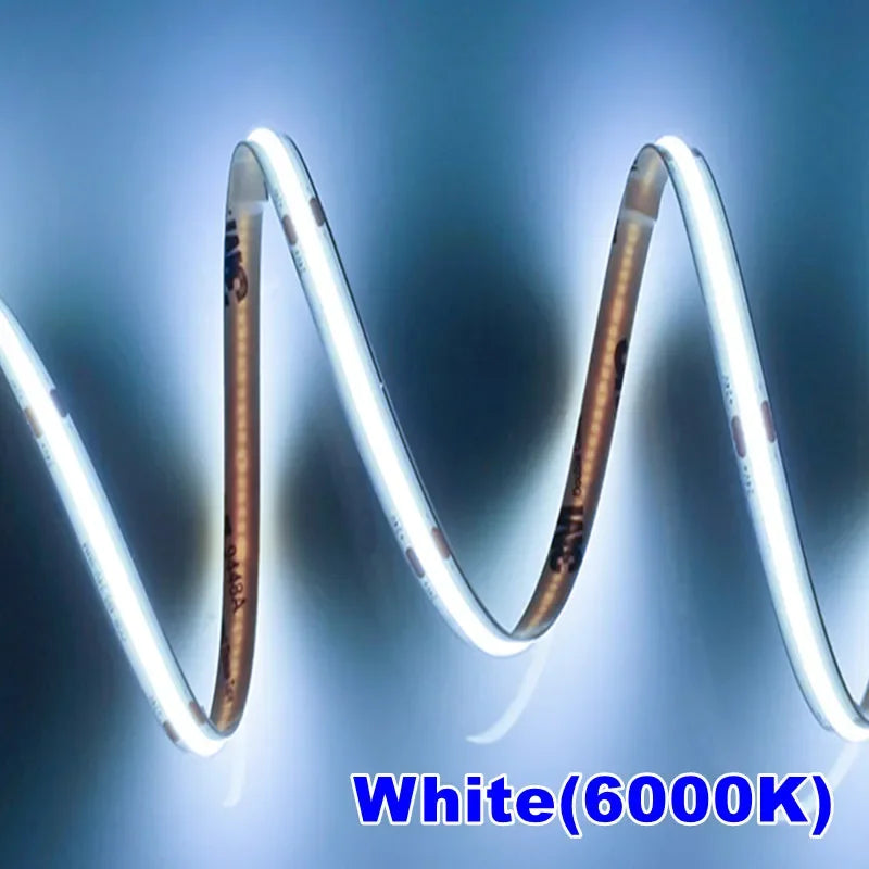 DC 12V 24V COB Strip 320Leds/480LedsM High Density RA90/RA95 Pink Yellow Ice Blue Red Green Flexible Ribbon Rope FOB LED Light