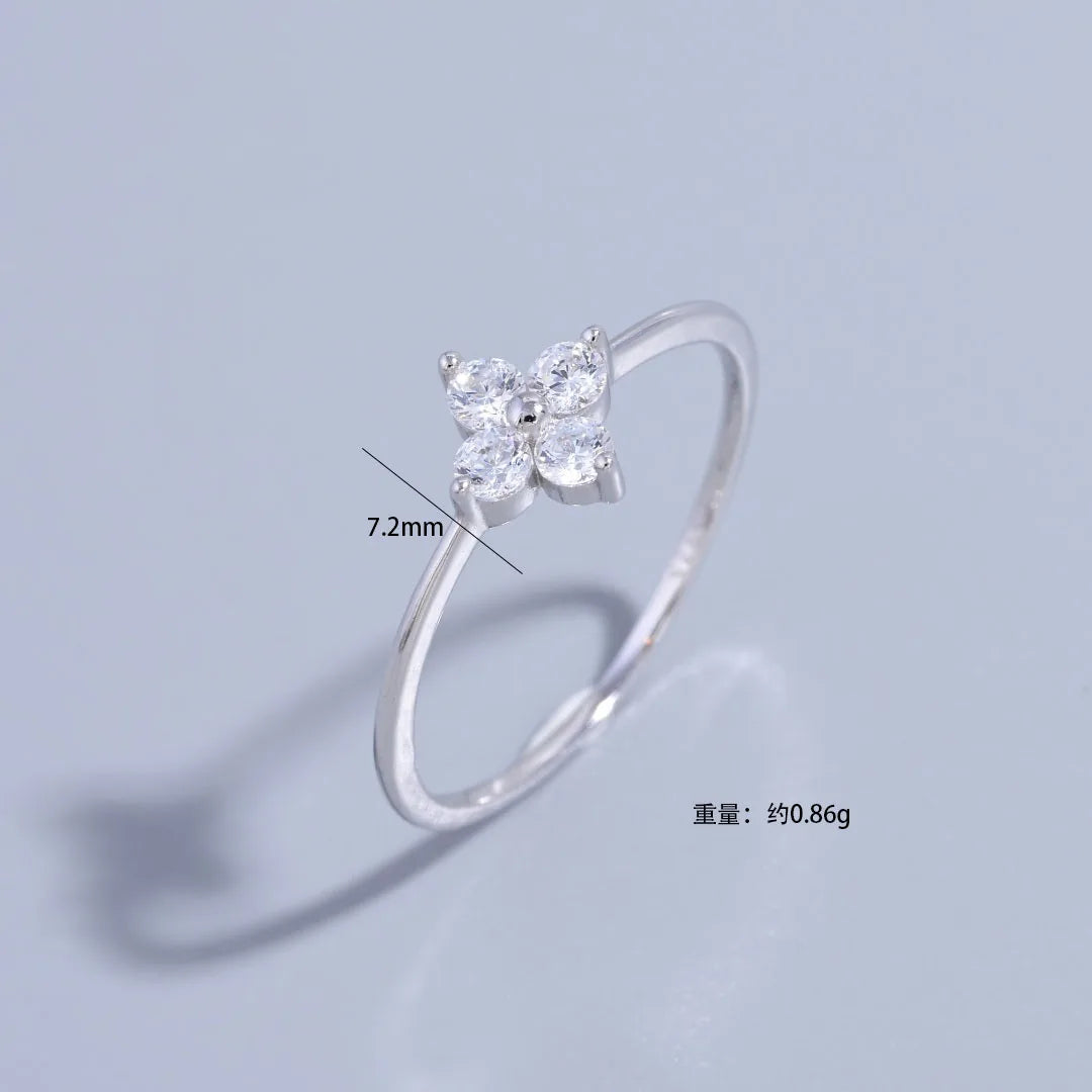 S925 Sterling Silver French Luxury Zircon Ring for Women,Simple Fashionable Jewelry Gifts Accessories Wholesale Dropshipping