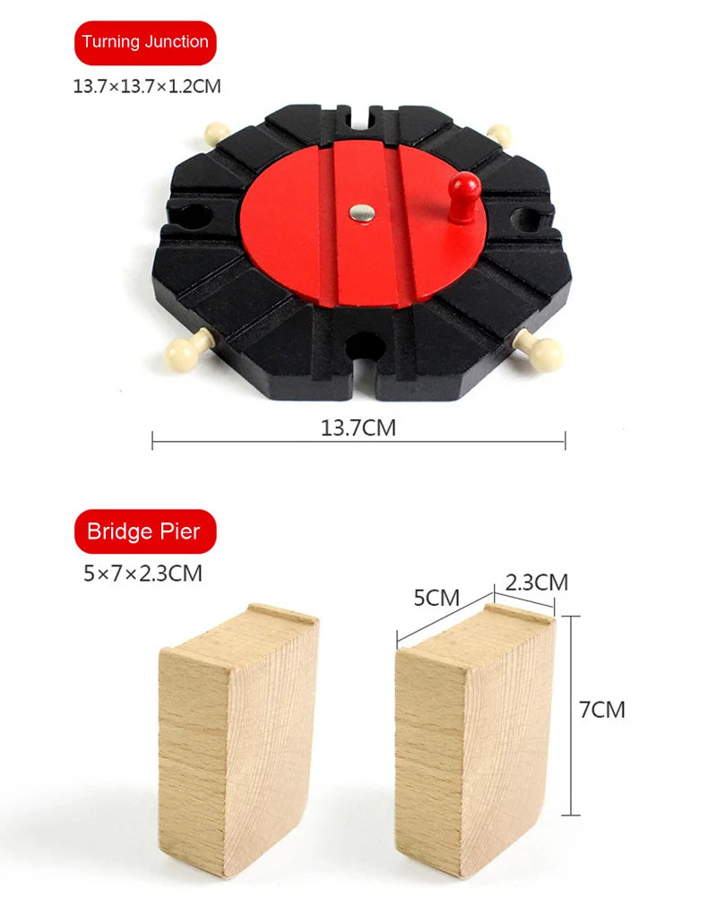 Wooden Train Track Racing Railway Toys All Kinds Wooden Track Accessories Fit for Biro Wood Tracks Toys for Children Gift