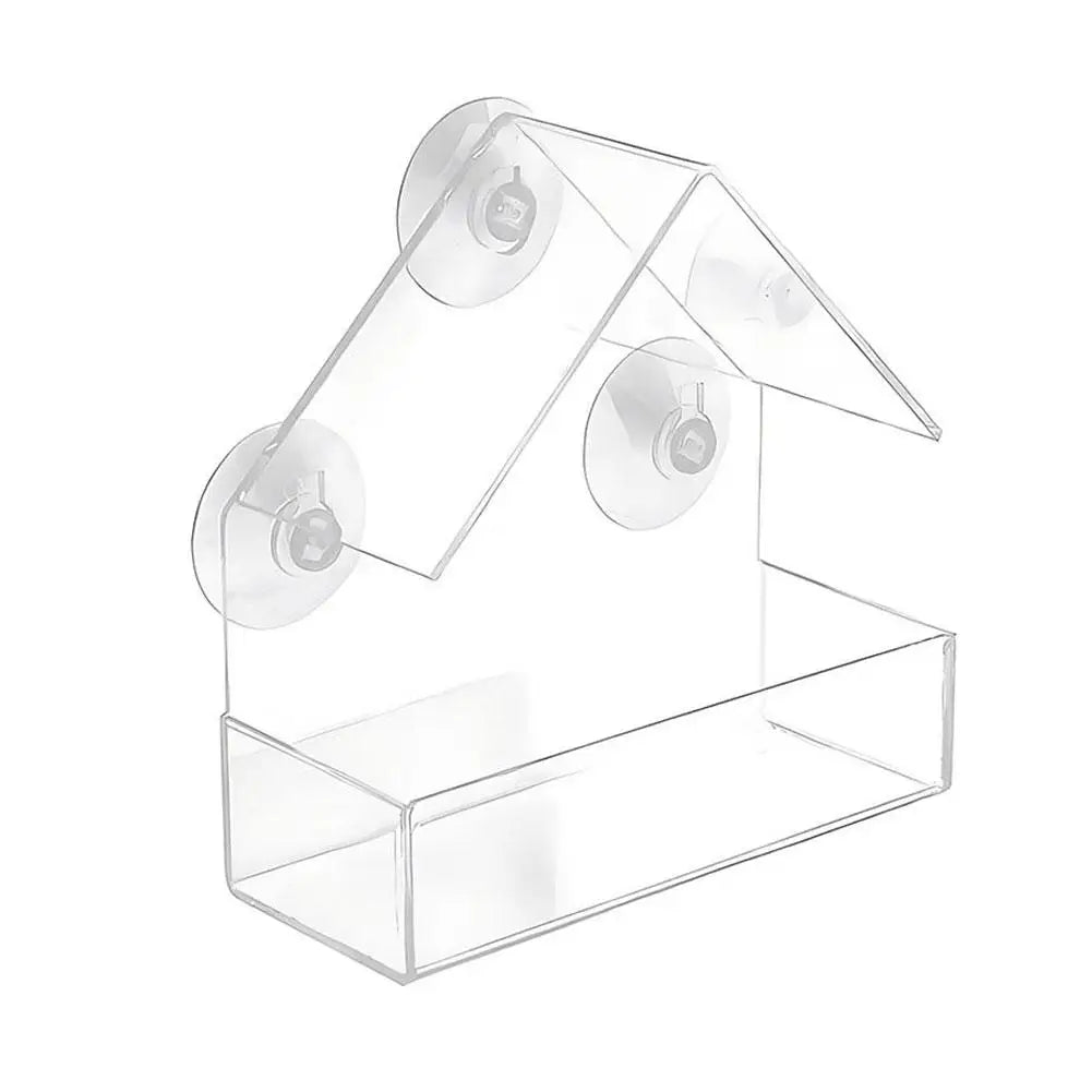 Acrylic Bird Feeder Clear Window Outside Hanging Bird Feeder House With Suction Cup For Garden Outdoor Backyard Patio Yard 1-5PC