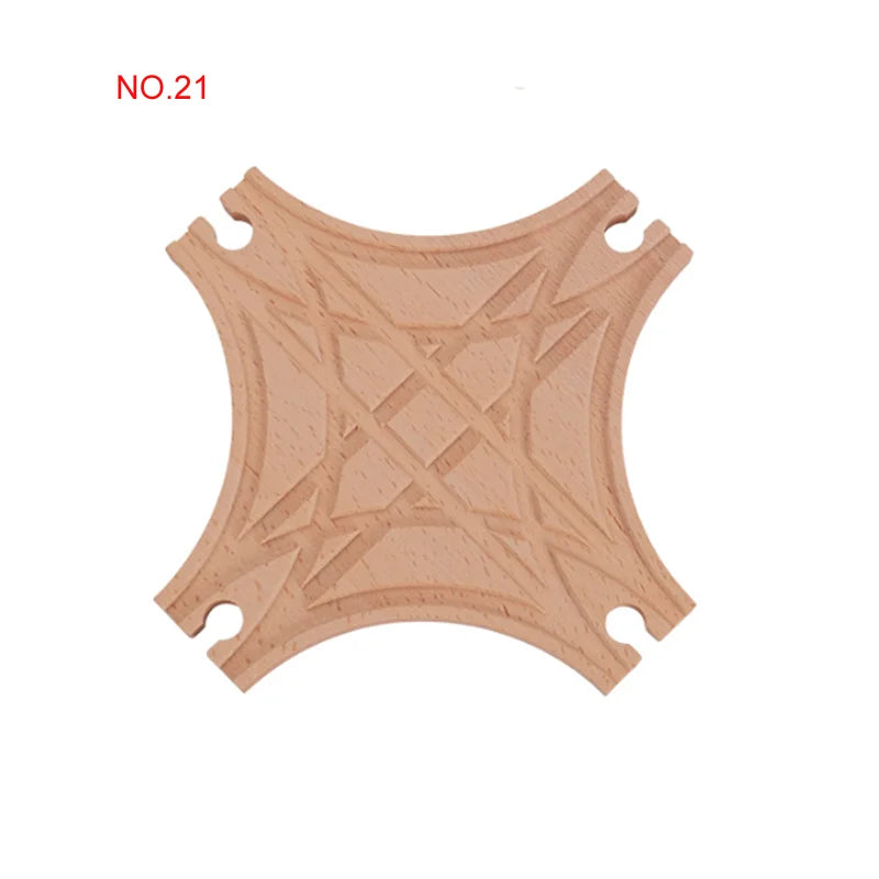 New Wooden Railway Track All Kinds Fork Rail Bifurcation Beech Wood Track Accessories Fit for Thomos Wooden Train Tracks Toy