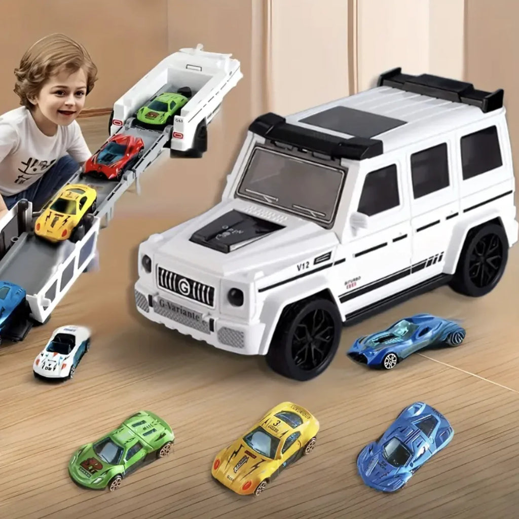 3-Pack Transforming Launcher Track Toy Car Set Mini Race Cars Included (Random Styles And Colors) Interactive SUV Toy