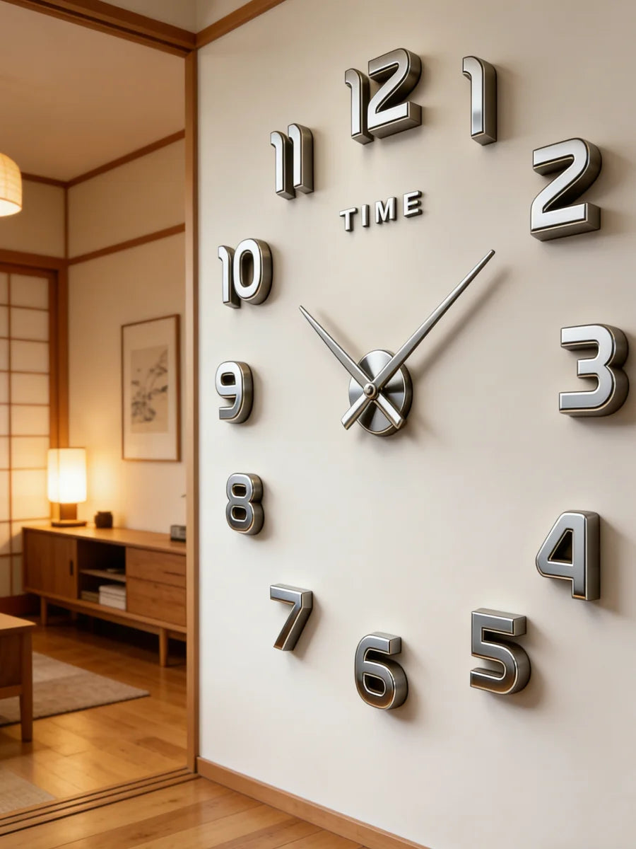 Large 3D Wall Clock Luminous Classic Wall Clocks DIY Digital Clock Wall Watches Stickers Silent Clock for Home Living Room Table