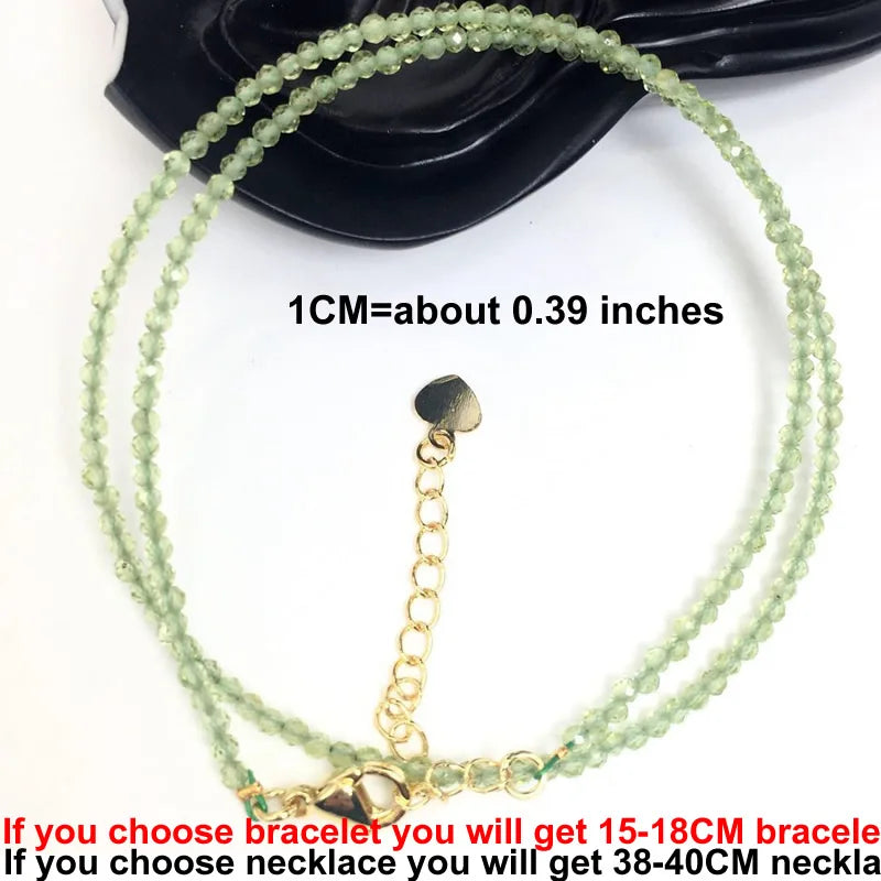 Natural Gemstones 2mm Cutting Angle beads Necklace Tourmaline quartz garnet zircon Bracelet Choker Men Female Jewelry Party Gift