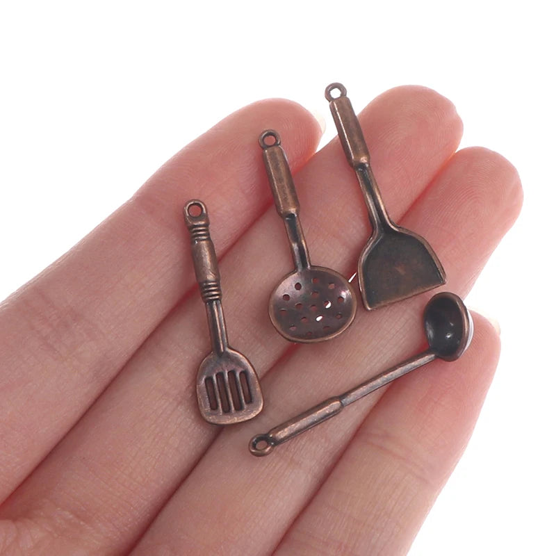1/12 Dollhouse Miniature Accessories Mini Shovel Soup Spoon Storage Holder Simulation Furniture Kitchen Utensils For Decoration