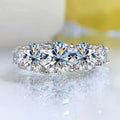 18k Plated 3.6CT All Moissanite Rings for Women 5 Stones Sparkling Diamond Wedding Band S925 Sterling Silver Jewelry GRA