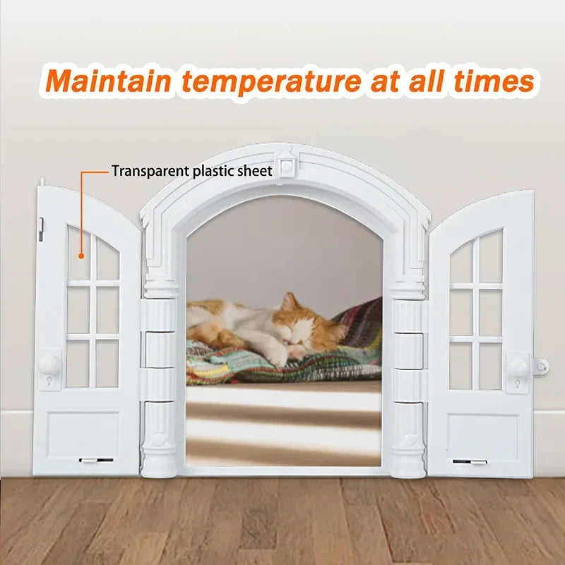 Pet Door 1PC Cat and Dog Doorway Stopper Entry Fence No Flap Door Stopper Pet Kennel Hole House Pet Supplies