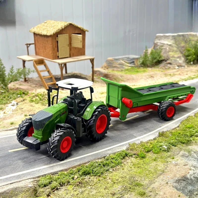 Large Scale Tractor Toys DIY Farmer Car Playset Toy Transport Trailer Engineering Birthday Gifts