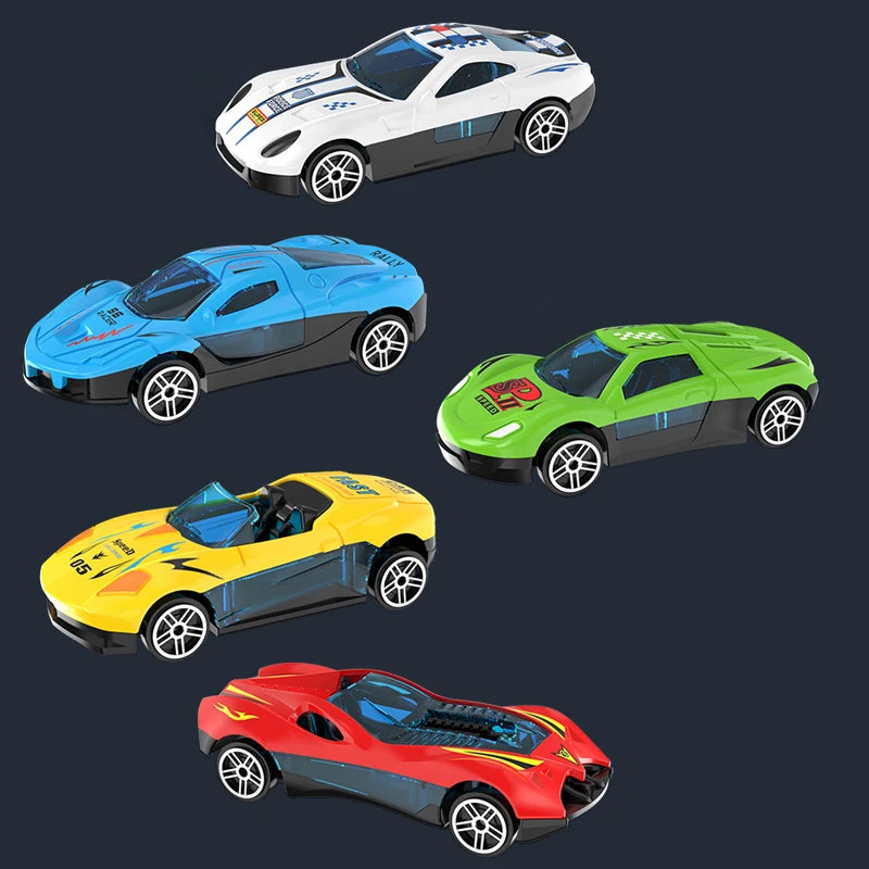 Kid Track Car Racing Set Toy DIY Assembled Track Kits Catapult Rail Car Racing Strategy Game Fun Interactive Social Toy Boy Gift