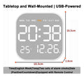Mirror Brushed Finish Wall Clock Premium Feel Silent Wall Clock Table Alarm Clock Temp Display Bedroom Office Living Room Decor