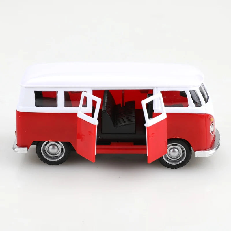 (bagged)1:38 Classical T1 Bus, Alloy Model Car, Simulated vehicle, children's alloy car, boy's toy model, car ornaments