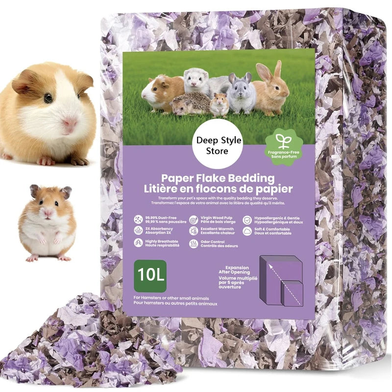 10L/400g Cozy Hamster Bedding Absorbent & Odor-Control Paper Cotton for Syrian Hamsters - Cage Litter & Nesting Material