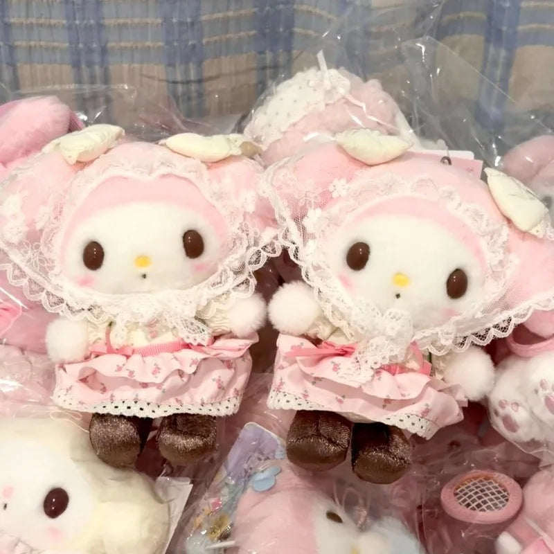 Forest Series Hello Kitty Floral Lace dress My Melody Plush Toy Keychain ballet dance My Sweet Piano KT Stuffed doll pendant