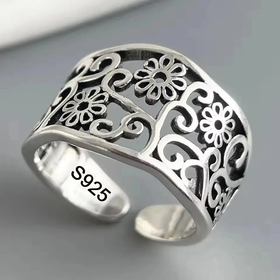 Sam Panda 925 Sterling Rings for Women Fashion Geometric Handmade Irregular Gold Star Ring Simple Fine Jelwery  Christmas Gift