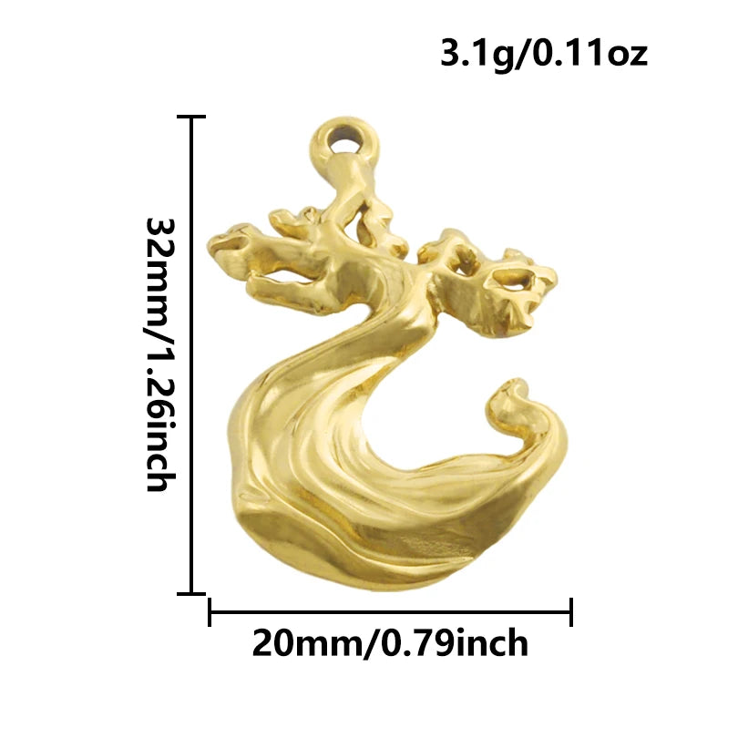 5pcs Stainless Steel Bee Spider Cicada Butterfly Dragonfly Flower Tree Grass Pendants Insects Charms Jewelry Making Accessories