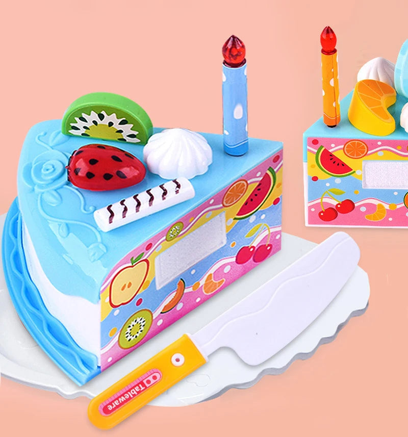 Cutting Fruits Vegetables Toys Set Game Baby Plastic Food Toy Simulated Kitchen Toy Children Pretend Play Cakes Toys Girls Gifts