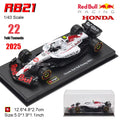 Bburago 1:43 F1 2025 Red Bull Racing RB21 Japan Station #1 Verstappen #22 Yuki Tsunoda Alloy Car Die Cast Model Toy Collectible