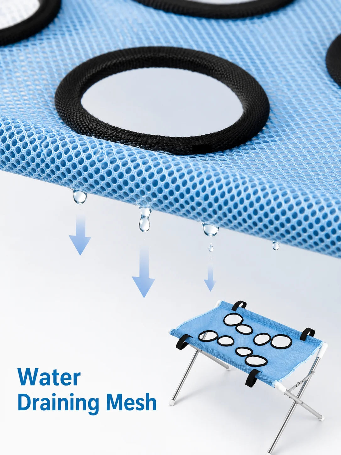 Pet Bathing Hammock Stand Foldable Dog Cat Grooming Drying Table Breathable Mesh Bath Helper for Small Pets