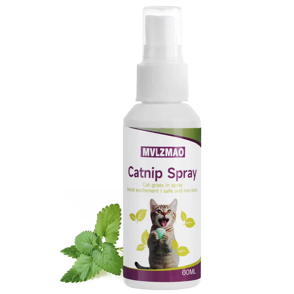Catnip Spray for Cats,Cat Scratching Spray to Boost Play,Calm Stress & Renew Toys,Transparent Cat & Kitten Behaviour Spray 60 ml