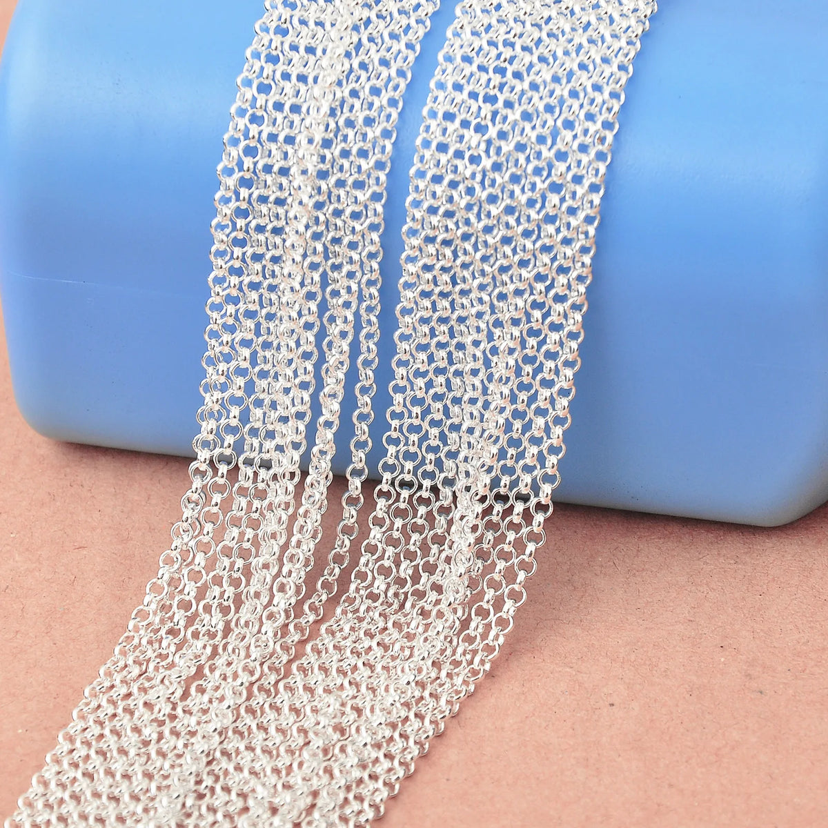 10PCS Wholesale Pure 925 Sterling Silver Color Charm Link Chain Necklace Jewelry with Strong Smooth Lobster Clasps 16-30 Inch