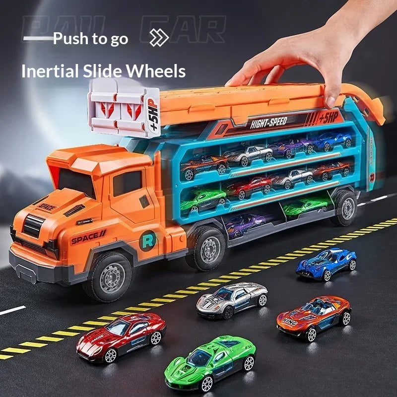 Large Scale Inertia Sliding Engineering Car Toy 3D Lifting Track Playset Interactive Educational Birthday Holiday Gift