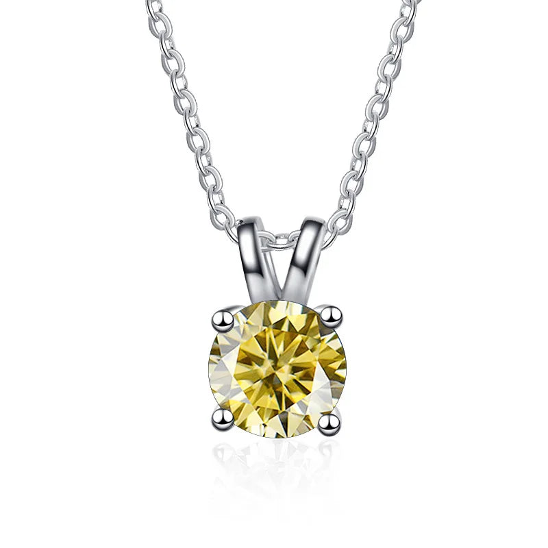JoyceJelly 1ct 2ct Moissanite Pendant Necklace For Women Top Quality 925 Sterling Silver Wedding Party Bridal Fine Jewelry Gift