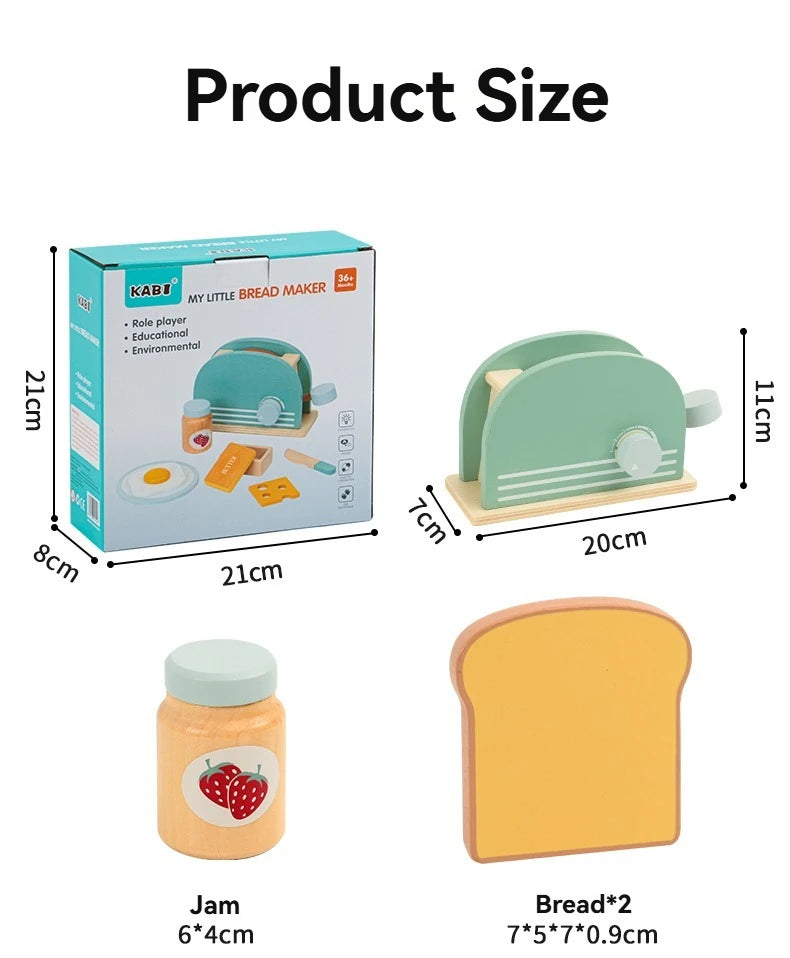 Kid Wooden Kitchen Pretend Play Toy Simulation Wooden Coffee Machine Juicer Toaster Machine Mixer Early Learning Educational