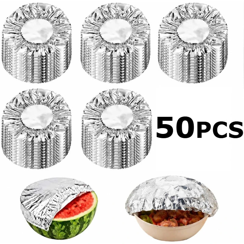 Aluminum Foil Keep Warm Covers Dining Table Food Preservation Cover Microwave Oven Heating Waterproof Oil Proof Kitchen Tools