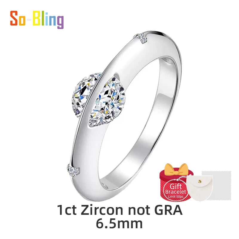 So-Bling 925 Sterling Silver Moissanite Rings Rotating Universe Star Ring with White Gold Plated Lab Diamond Eternity Band Rings