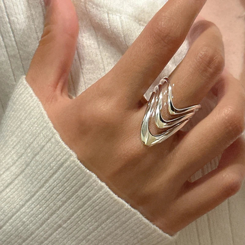 Sam Panda 925 Sterling Silver Mask Ring For Women Gift Frosting Vintage Irregular Personality Punk Jewelry Dropshipping