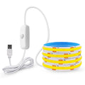 5V COB LED Strip Light 320LEDs/M Touch Sensor Dimmable USB Flexible LED Ribbon Adhesive Tape DIY Mirror TV Backlight Night Light