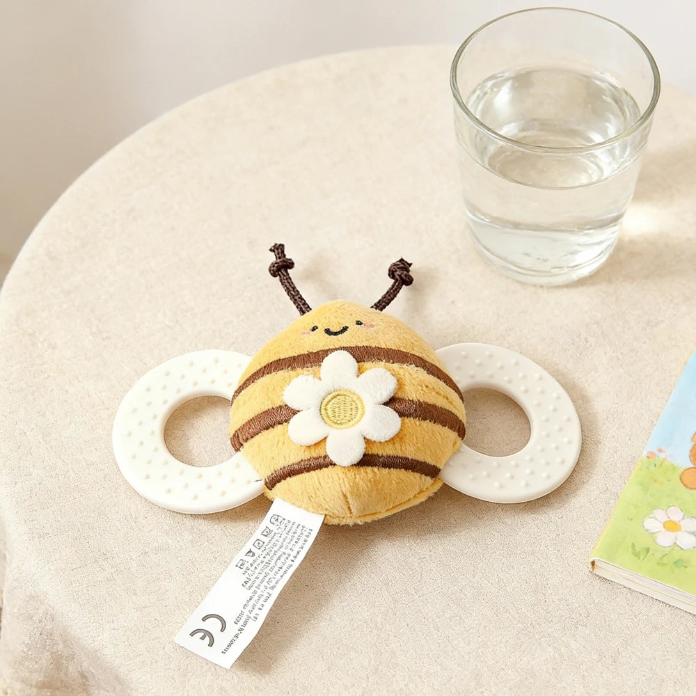 Baby Rattle Toy Baby Crib Moving Bell Felt Plush Bee Soothing Doll 0-12 Months Baby Montessori Sensory Touch Toy Newborn Gift