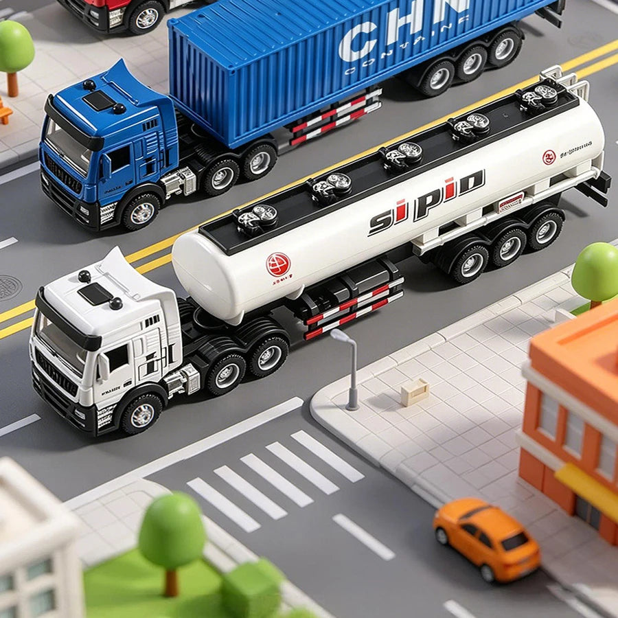 1pc Child 1:24 Engineering Vehicle Diecast Toy Car Model Light Detachable Body Toy for Kid Birthday Gift Collection Decoration
