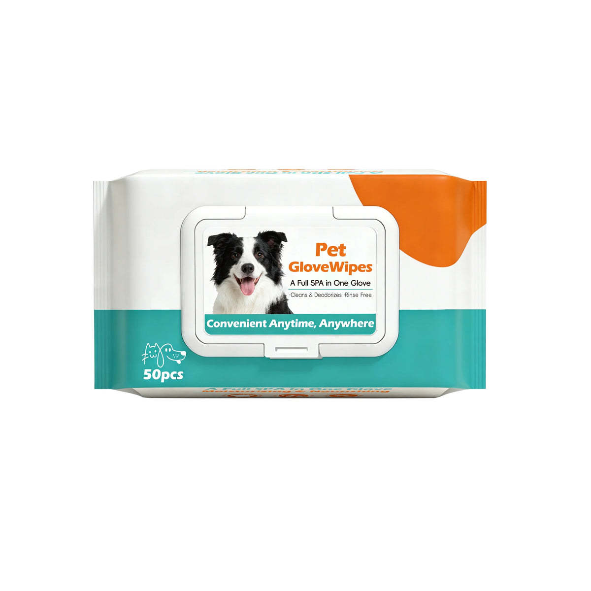 50 Pcs/Bag Pet No-Rinse Gloves, Disposable Dry-Clean Wipe Mitts Specially for Cats and Dogs, Convenient and Time-Saving