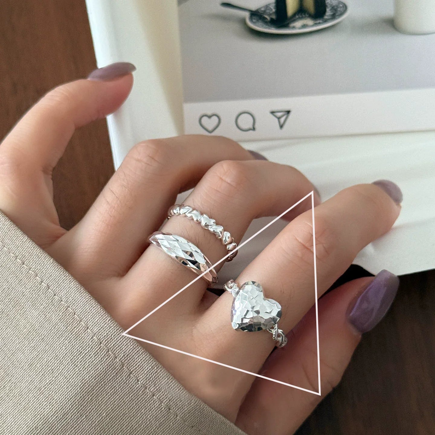 925 Sterling Silver Rings for Women Couple Minimalist Handmade Simple BIg Ring Party Jewelry Gift Prevent Allergy