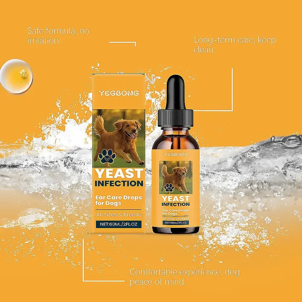 60ml Pet Ear Drops Dissolve Ear Wax Odor Remover Anti Itching Natural Non Irritating Hypoallergenic Ear Cleaner For Dogs