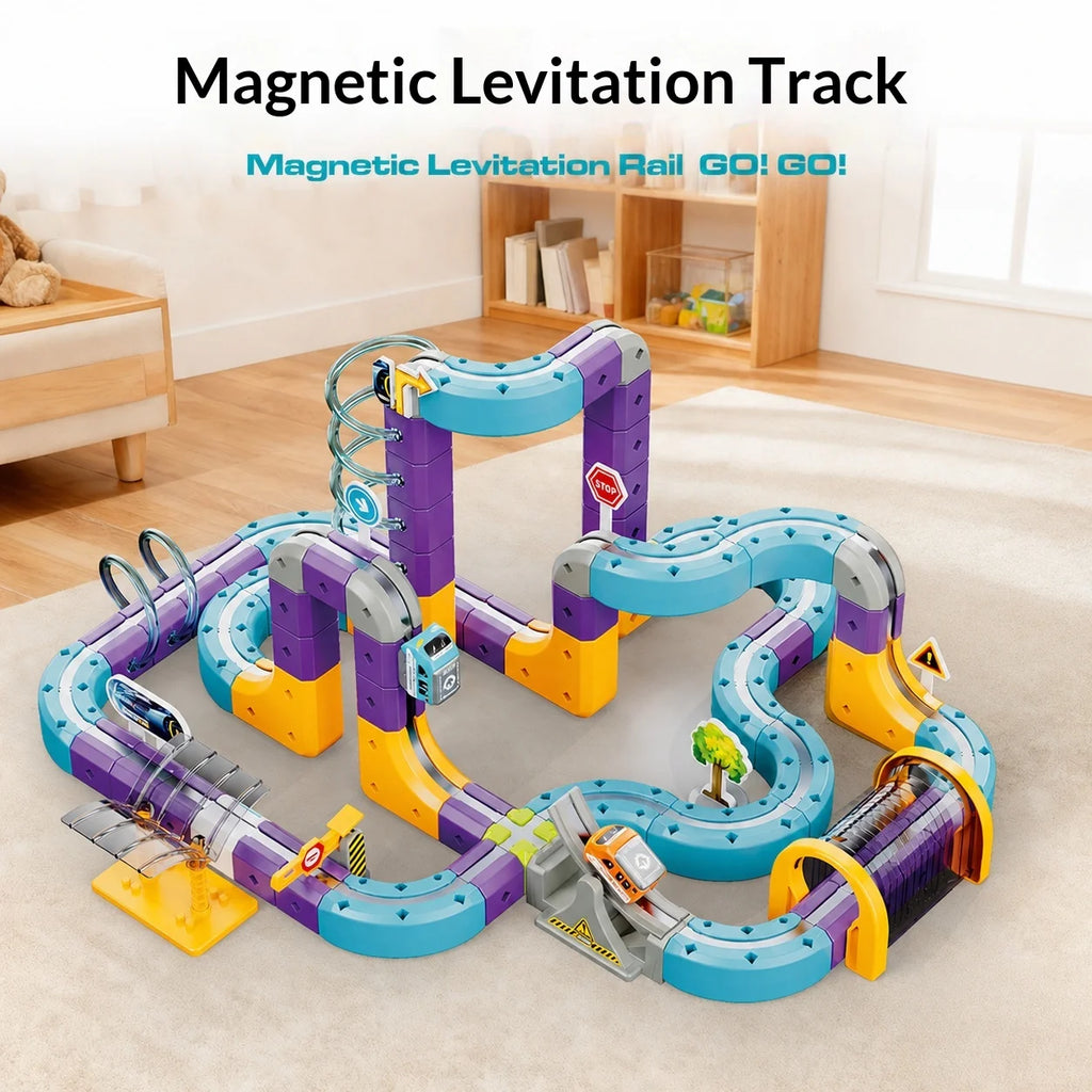 Magnetic Building Blocks Track Car Variable Assembled Track Puzzle Educational Toy For Adult Family Interactive Game School Gift